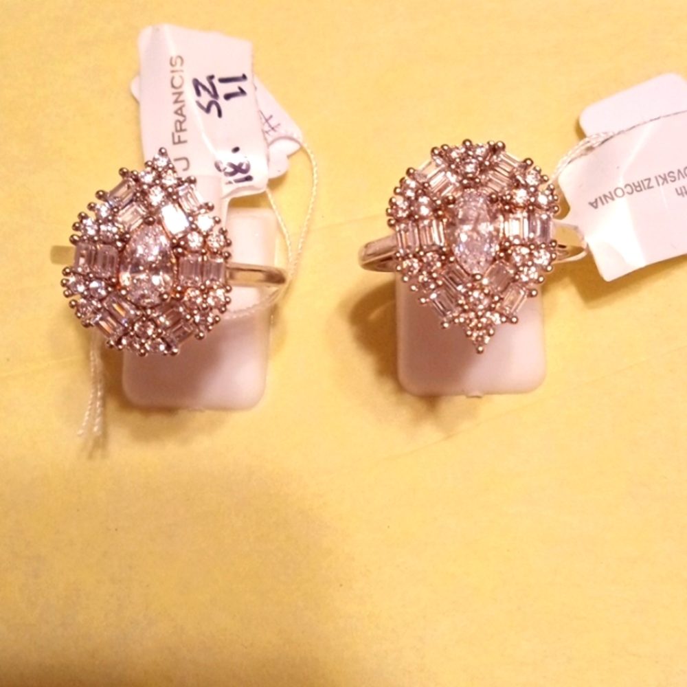 Finest Swarovski Zirconia rings 3.80ctw Rhodium over Sterling Silver